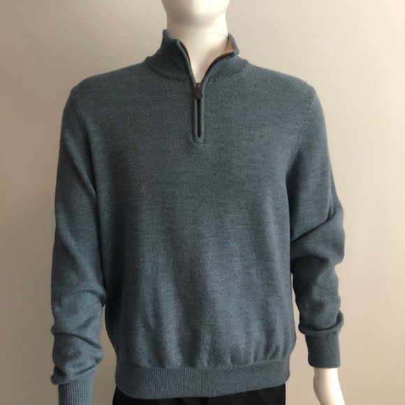Brooks Brothers Other - BROOKS BROTHERS BLUE ITALIAN MERINO WOOL SWEATER